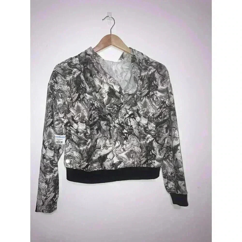 NEW Zella Girls Marbel Print hoodie Long Sleeve Sweatshirt Size XL 14-16
